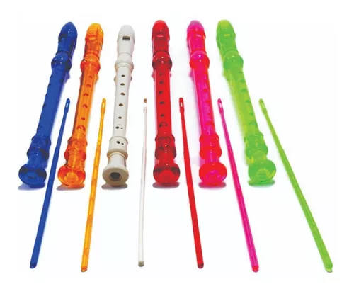 Flauta dulce colores cristalinos + limpiador