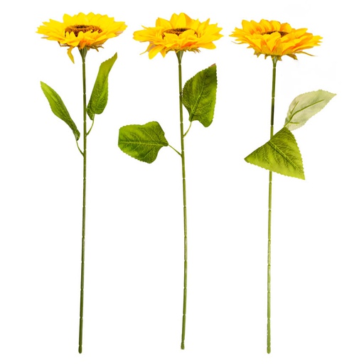 Flor - Girasol individual tallo gruezo, largo 64 cm, corola 17 cm