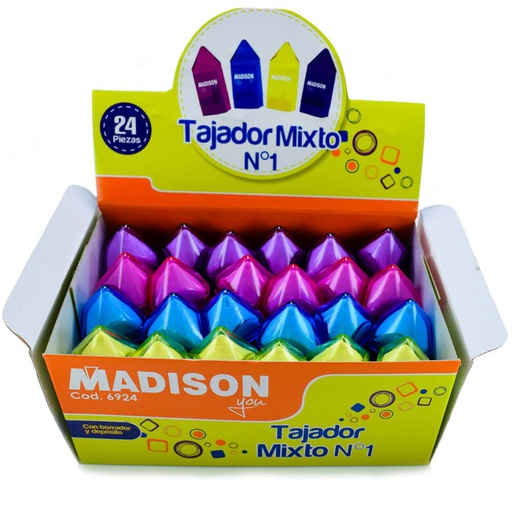 Tajador-borrador con deposito tipo lapiz Madison 24PCS