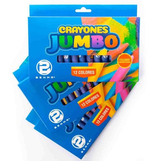 Crayon Super Jumbo Benma de 12 colores