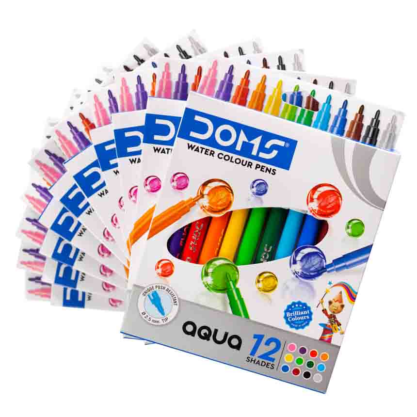 DOMS AQUA WATER COLOR PENS 12 SHADES 7265